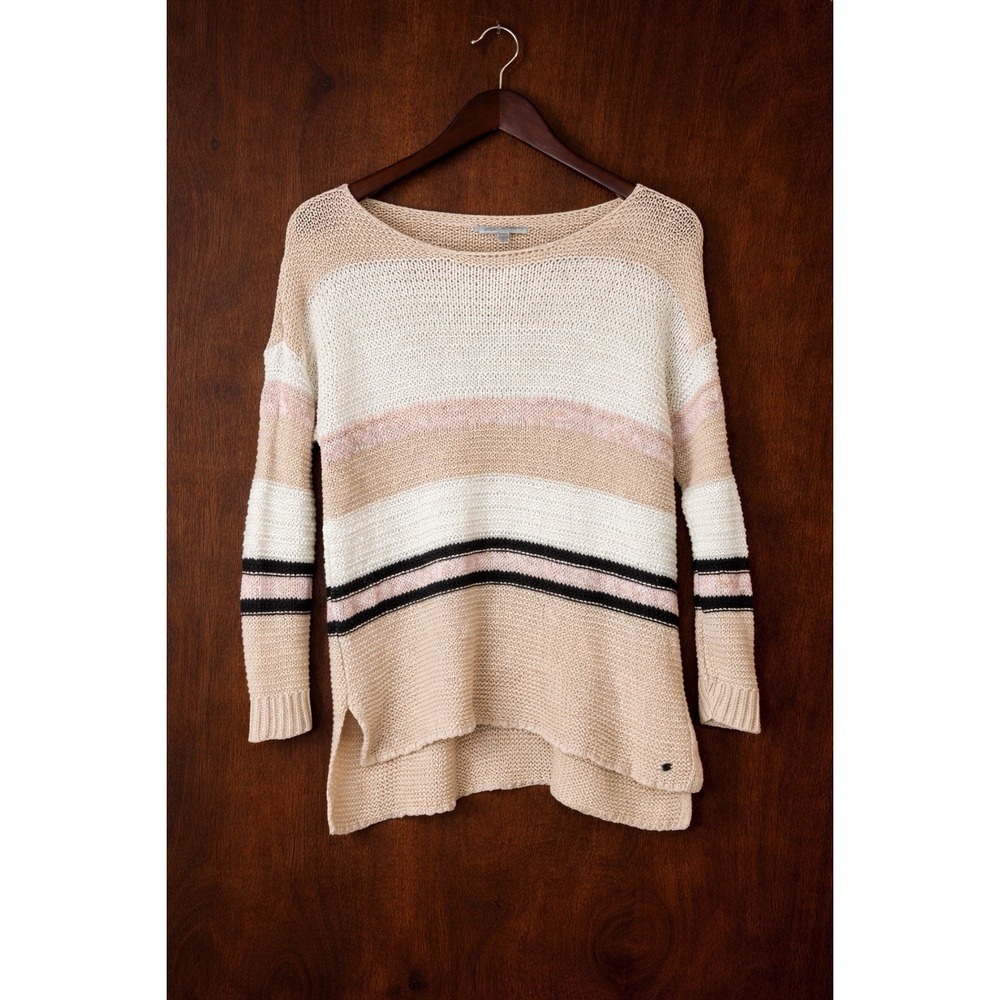 American Eagle Outfitters Size M Women's Knit Sweater – Cream Stripe Boho Style